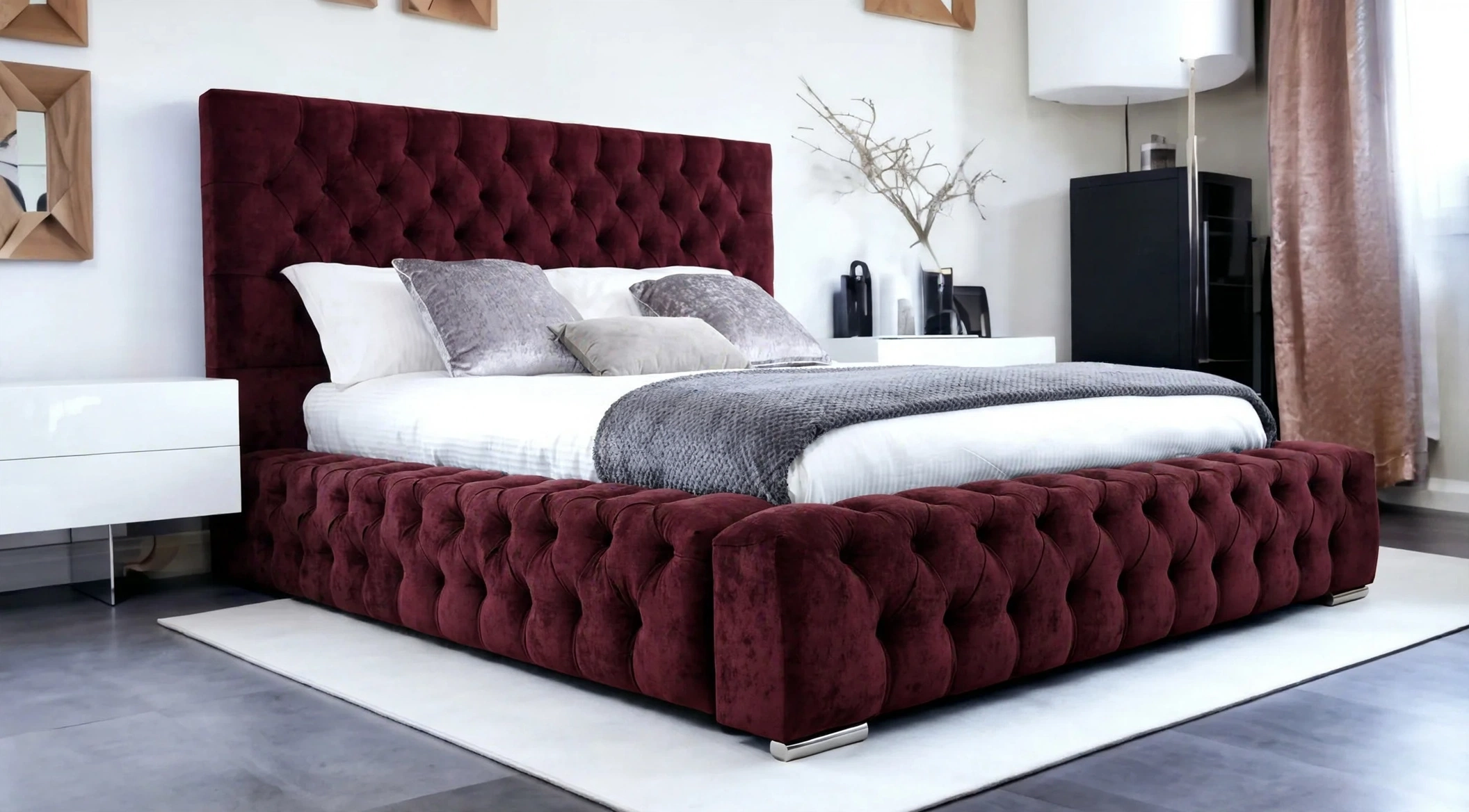 Ambessador Bed Maroon