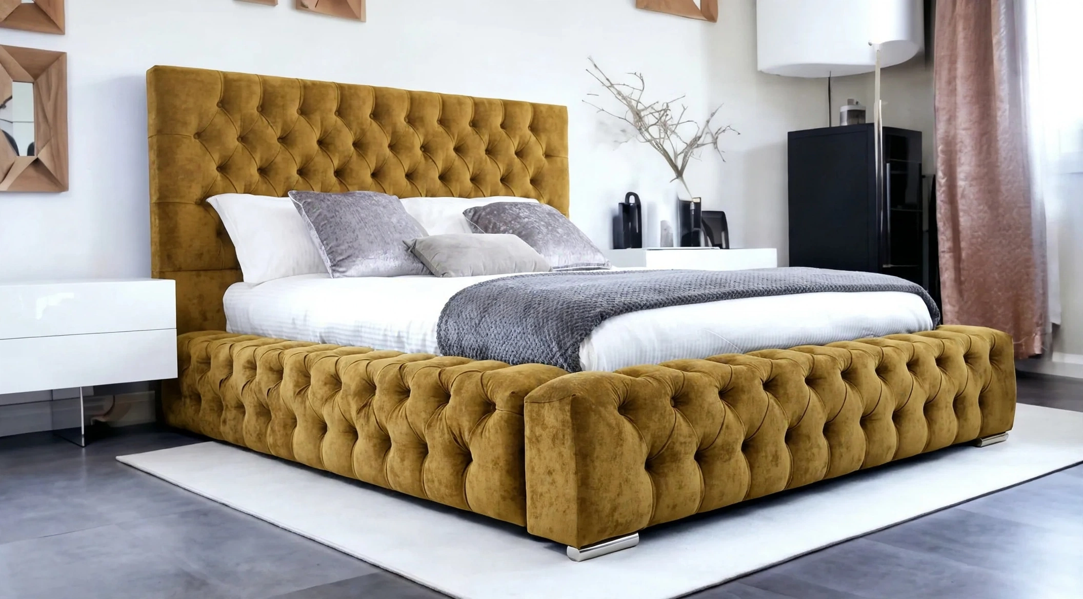 Ambessador Bed Mustard Gold