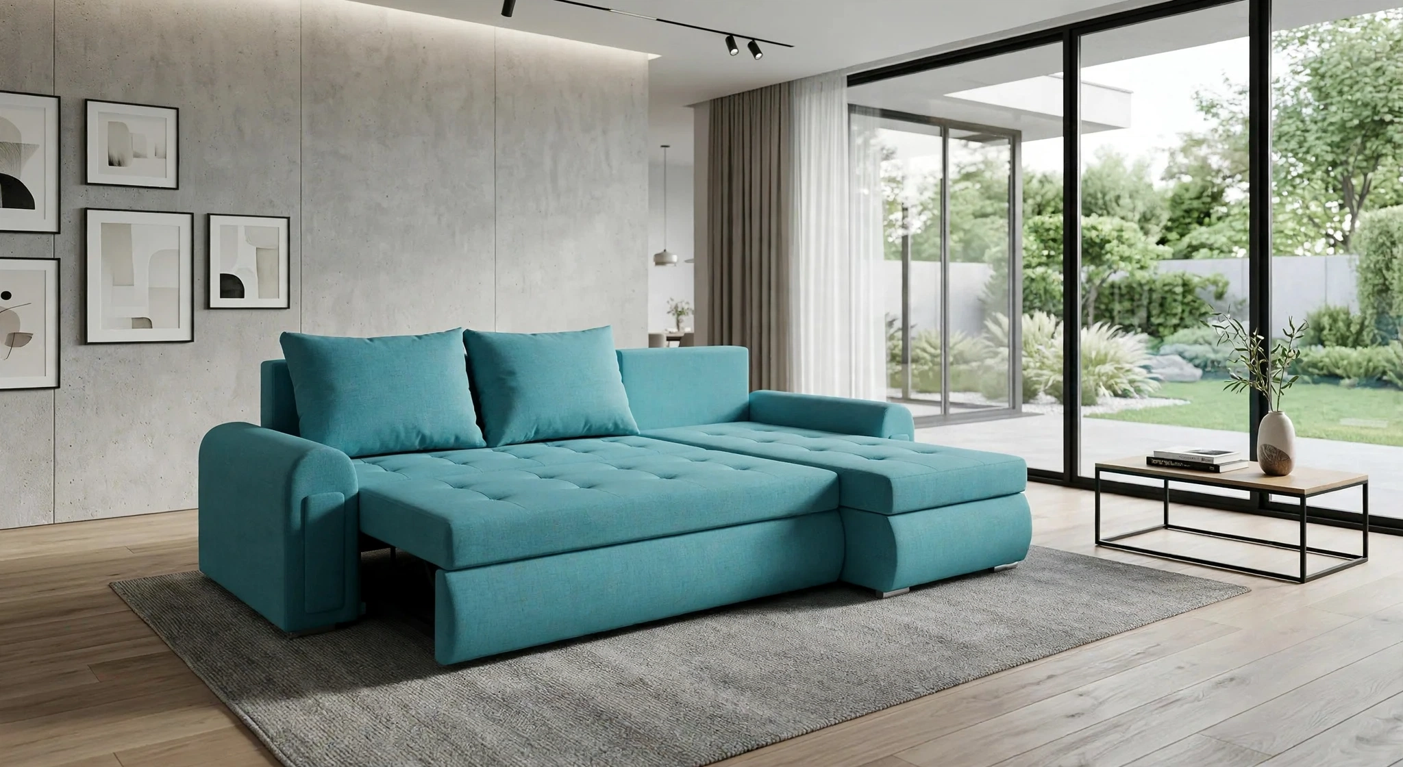 Berlin Sofa Bed in Turquoise