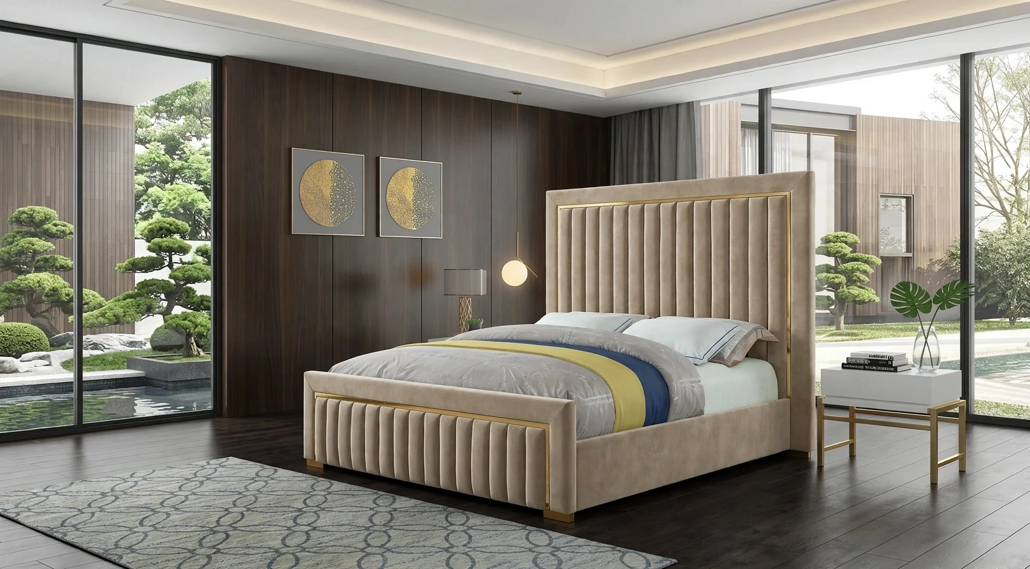 Panel Line Gold Strip Beige