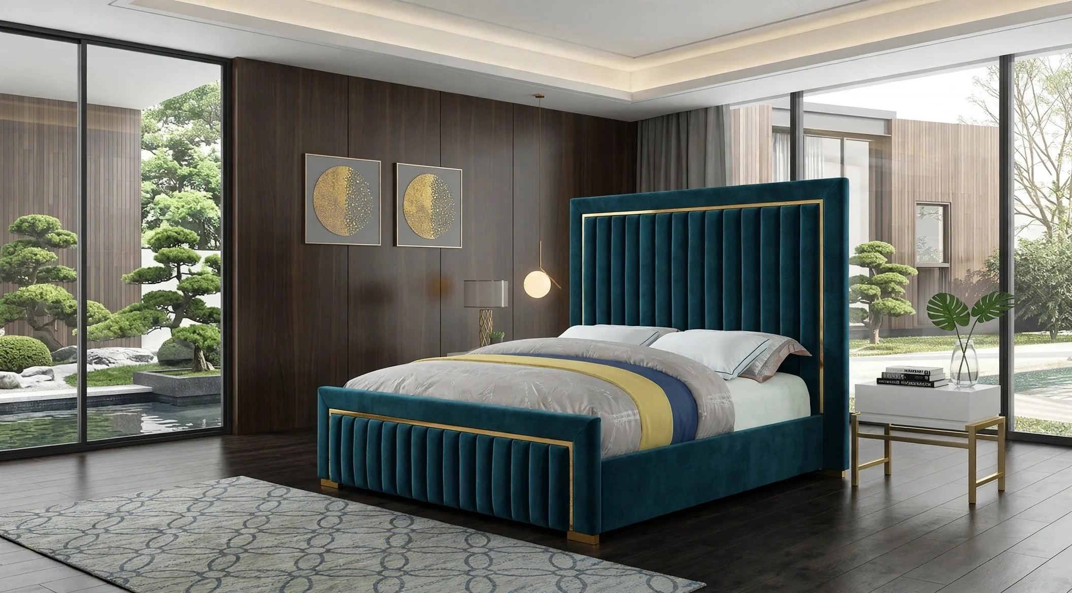 Panel Line Gold Strip Teal